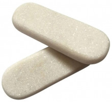 Массажный камень из мрамора белый (HBX2) 12х4х2 см